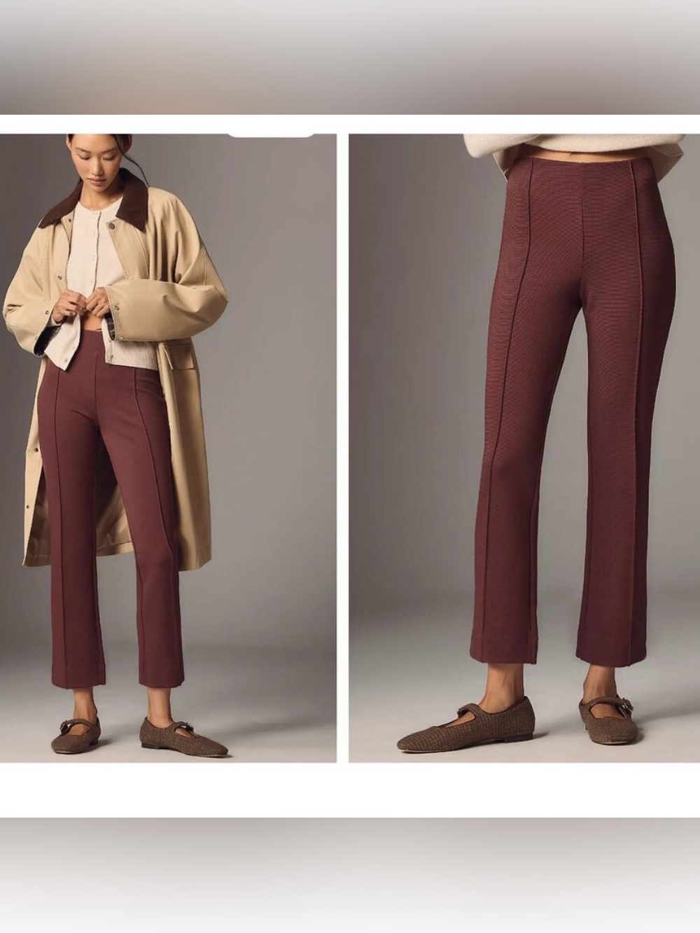 Maeve Women's Burgundy Stretch Flare Pants